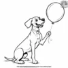 Dog Playing with a Balloon Coloring Pages