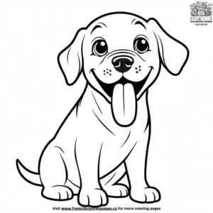 Dog sticking out tongue coloring pages