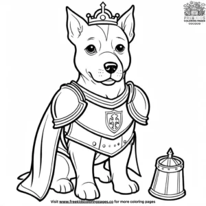 Dog as a knight coloring pages