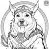 Dog as a Viking Coloring Pages