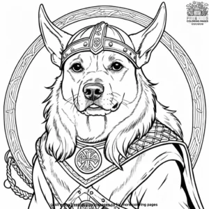 Dog as a Viking Coloring Pages