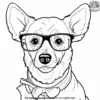 Dog in Silly Glasses Coloring Pages