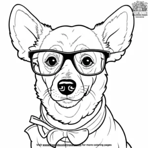 Dog in Silly Glasses Coloring Pages