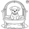 Dog in a Baby Crib Coloring Pages