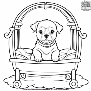 Dog in a Baby Crib Coloring Pages