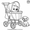 Dog in a Baby Stroller Coloring Pages