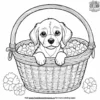 Dog in a Basket Coloring Pages