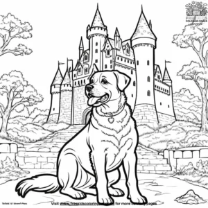 Dog in a Castle Coloring Pages