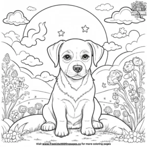 Dog in a Dreamland Coloring Pages