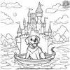 Dog in a Floating Castle Coloring Pages