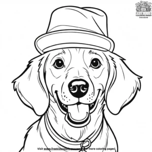 Dog in a goofy hat coloring pages