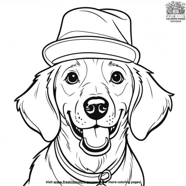 Dog in a goofy hat coloring pages