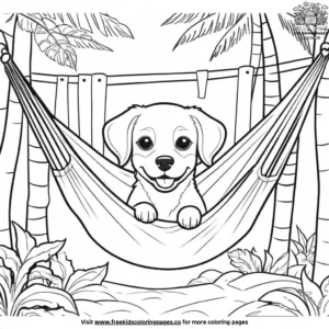 Dog in a Hammock Coloring Pages