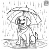 Dog in a Rainstorm Coloring Pages