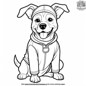 Dog in a Silly Costume Coloring Pages