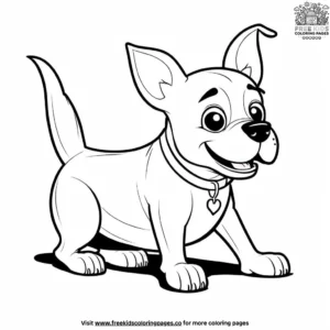 Dog in a Silly Pose Coloring Pages