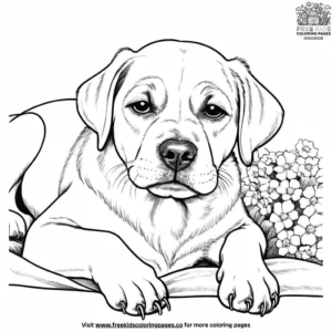 Dog in a Sleepy Pose Coloring Pages