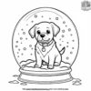 Dog in a Snow Globe Coloring Pages