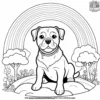 Dog on a Rainbow Coloring Pages