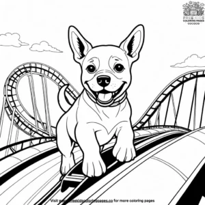 Dog on a Rollercoaster Coloring Pages