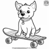 Dog on a Skateboard Coloring Pages