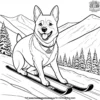 Dog on a Ski Slope Coloring Pages