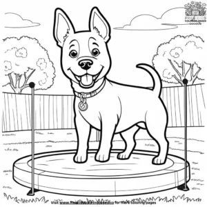 Dog on a Trampoline Coloring Pages