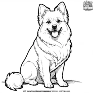 Dog with fluffy tail coloring pages