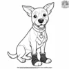 Dog with Silly Socks Coloring Pages