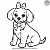 Dog with a Big Bow Coloring Pages