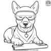 Dog with a Sleep Mask Coloring Pages