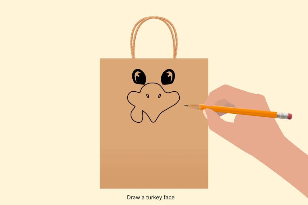 Draw a turkey face