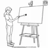 Easel with Canvas Coloring Pages