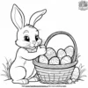 Easter Bunny Sharing Basket Coloring Pages