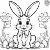 Easter Bunny with a Bow Coloring Pages