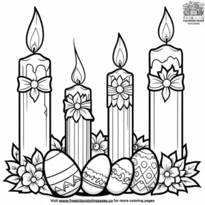 Easter Candle Decorations Coloring Pages