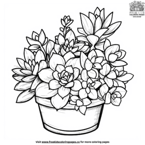 Flower pot coloring pages