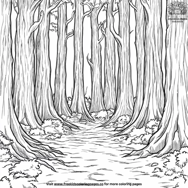 Eerie forest coloring pages