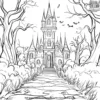 Eerie Haunted Mansion Coloring Pages