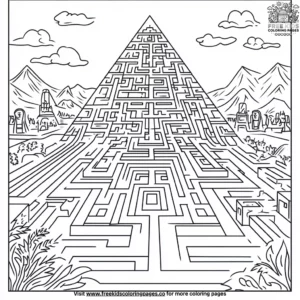 Egyptian Pyramid Maze Coloring Pages