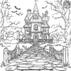 Enchanted Haunted House Coloring Pages