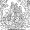 Enchanted Witch's Lair Coloring Pages