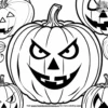 Evil Pumpkin Faces Coloring Pages