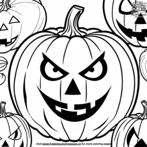 Evil Pumpkin Faces Coloring Pages