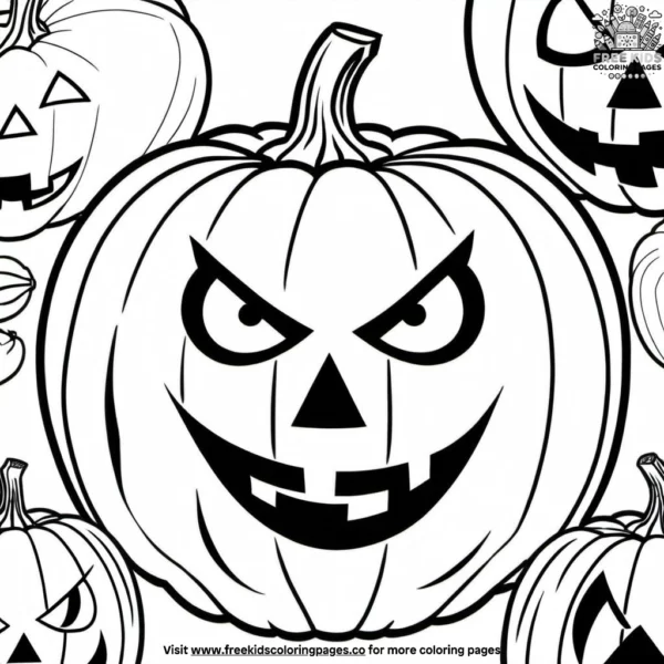 Evil pumpkin faces coloring pages