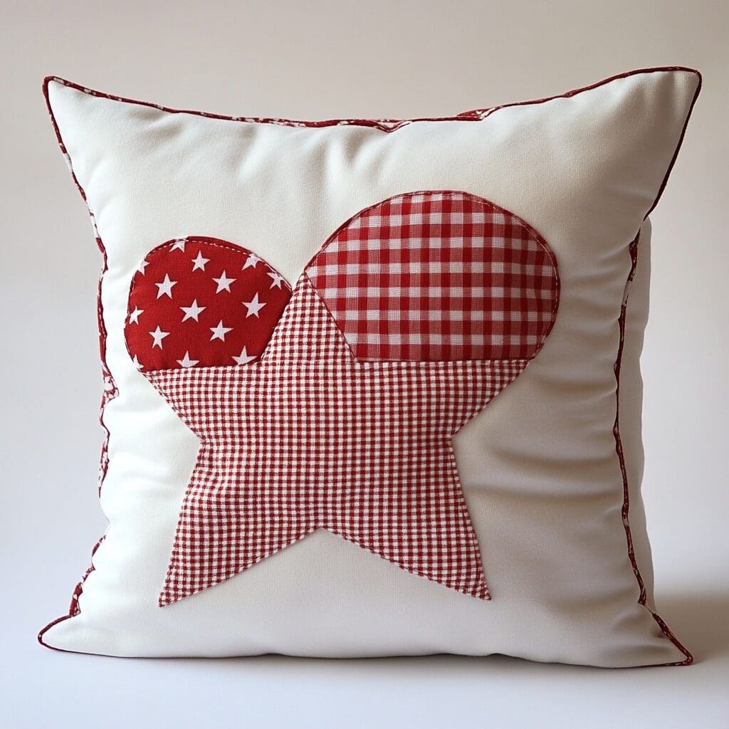 Fabric applique pillow 1