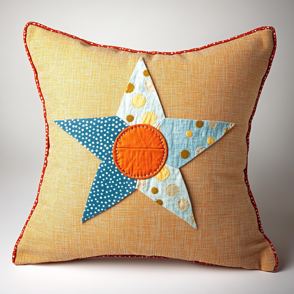 Fabric applique pillow 2