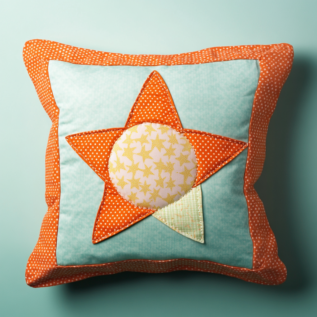 Fabric applique pillow 3