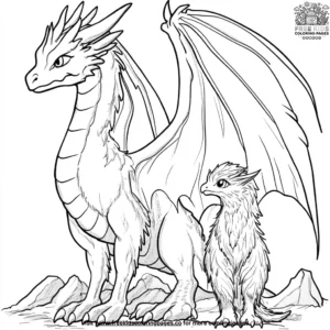 Fairy Tale Dragons and Griffins Coloring Pages