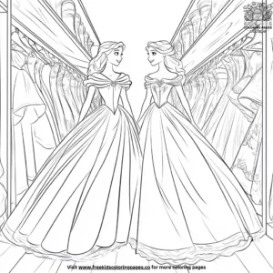 Fairytale princess wardrobes coloring pages